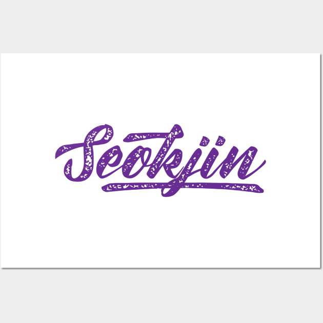 BTS Jin name typography Wall Art by Oricca